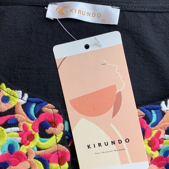 Floral Embroidered Pom Pom Sleeve Shift Dress NEW! - Picture 10 of 12